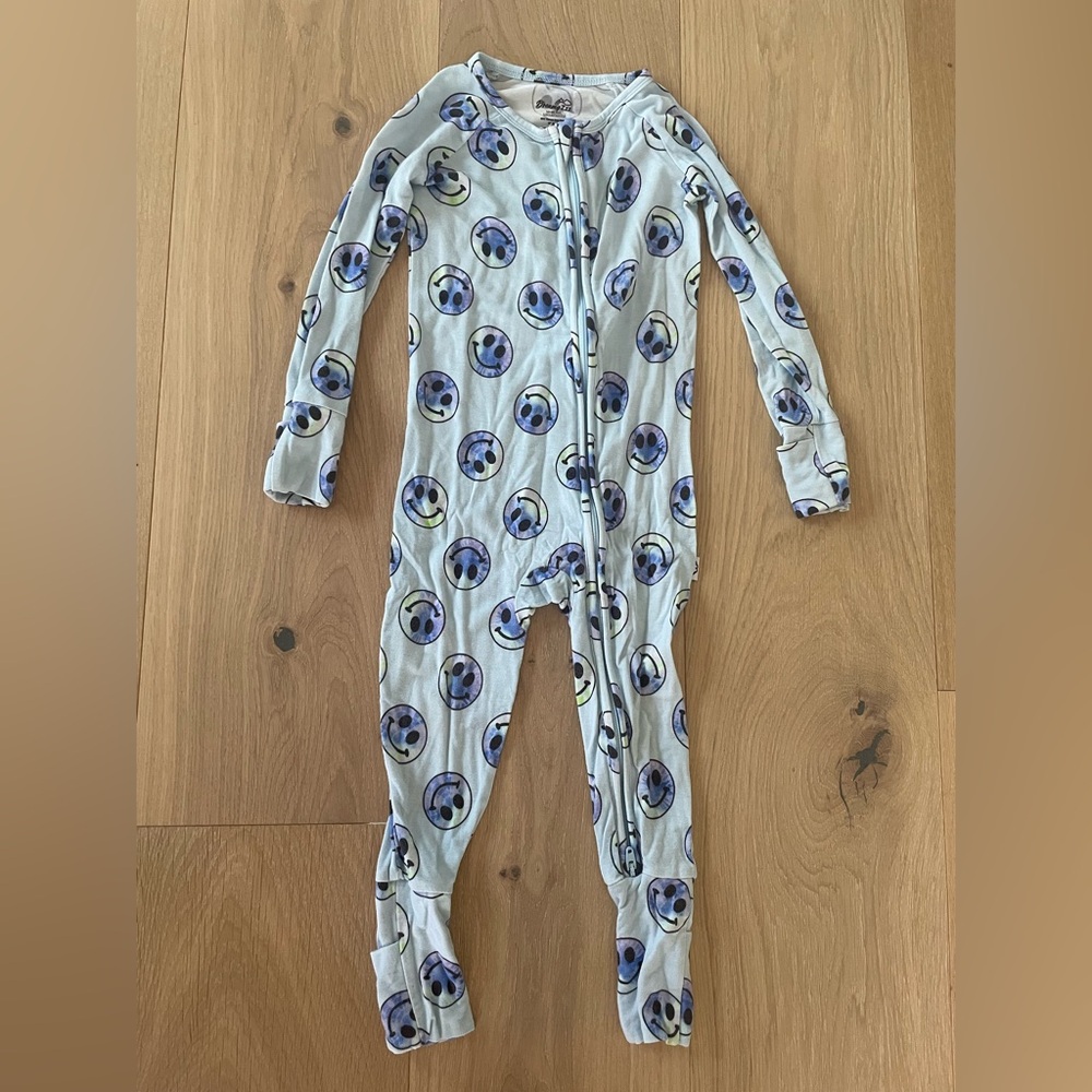 Dream big little co. Smoky blue zippy romper pajamas